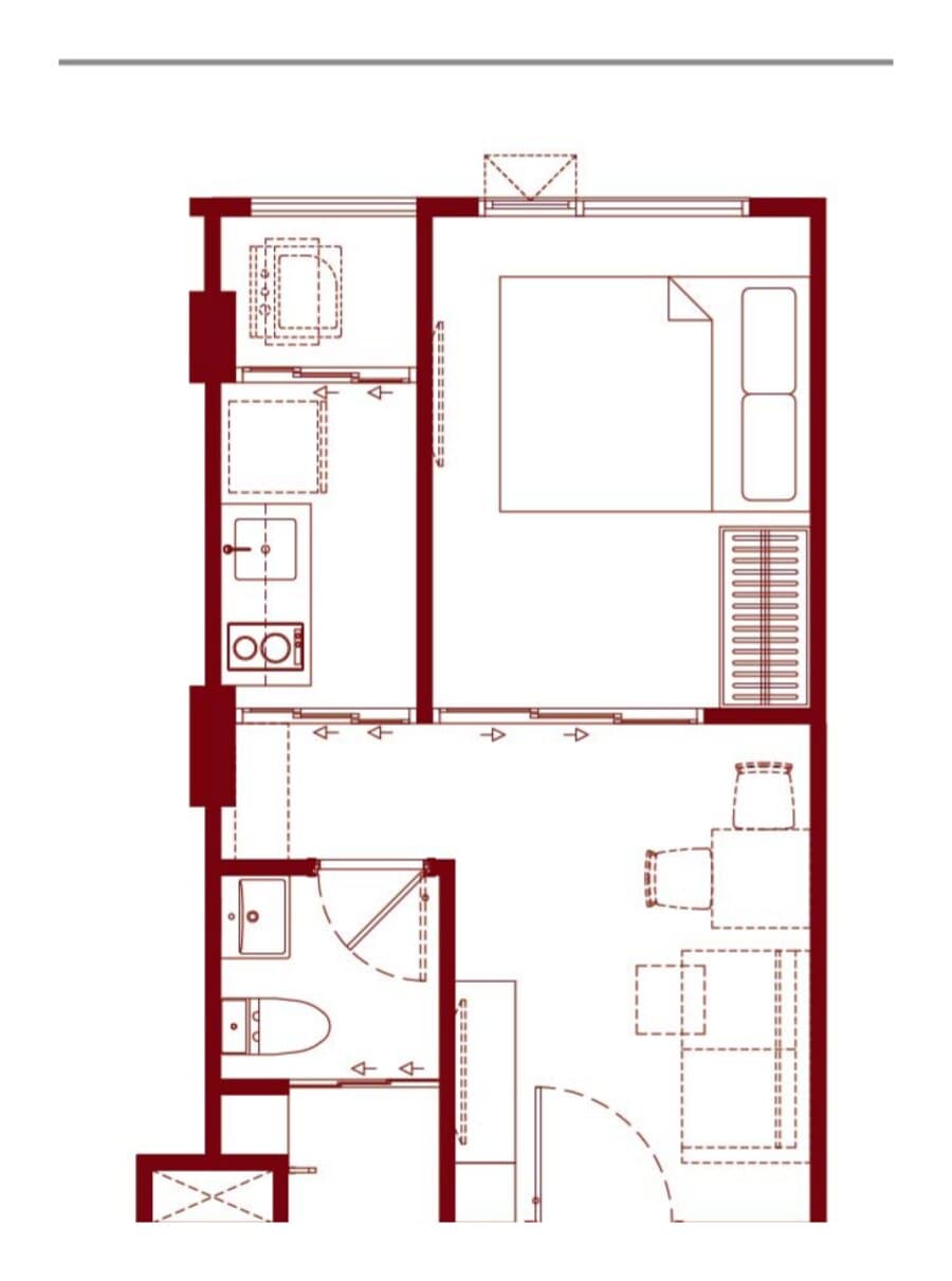 1 Bedroom Exclusive — 26.50 sq.m. — Illustrative unit-type layout — dimensions to be confirmed