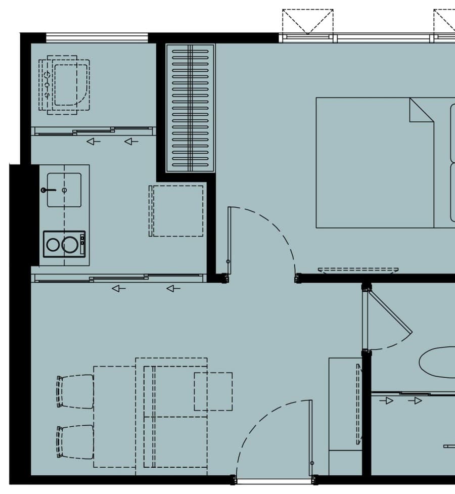 1 Bedroom Extra — 28.70 sq.m. — Illustrative unit-type layout — dimensions to be confirmed