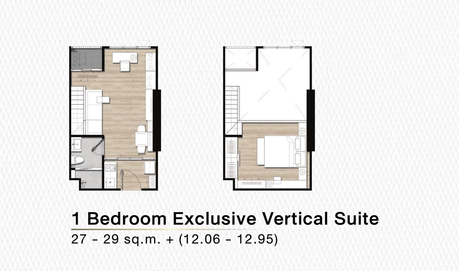 1 Bedroom Exclusive Vertical Suite — Illustrative unit-type layout — dimensions to be confirmed