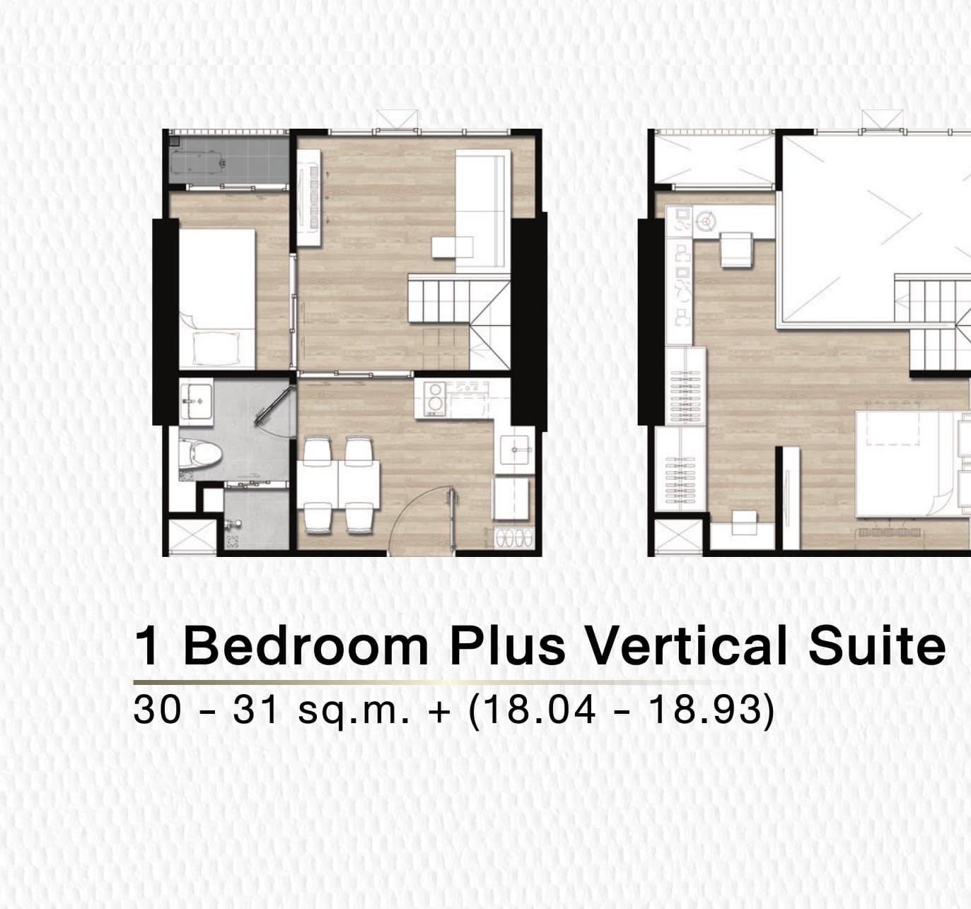 1 Bedroom Plus Vertical Suite — Illustrative unit-type layout — dimensions to be confirmed