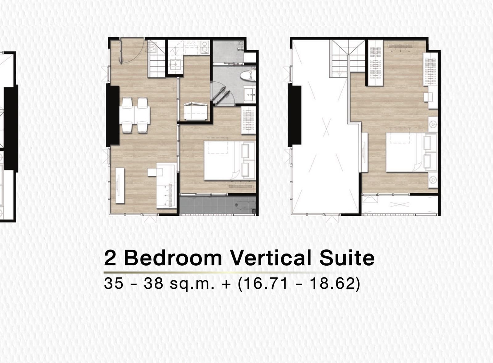 2 Bedroom Vertical Suite — Illustrative unit-type layout — dimensions to be confirmed