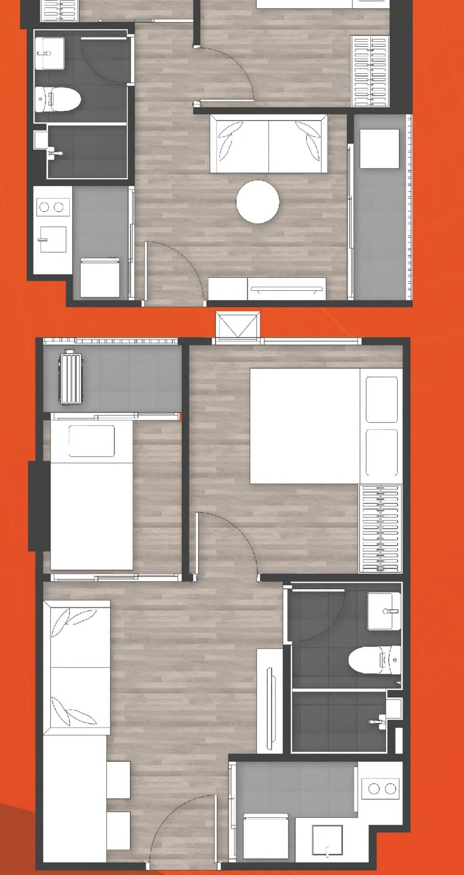 1 Bedroom Plus — Illustrative unit-type layout — dimensions to be confirmed