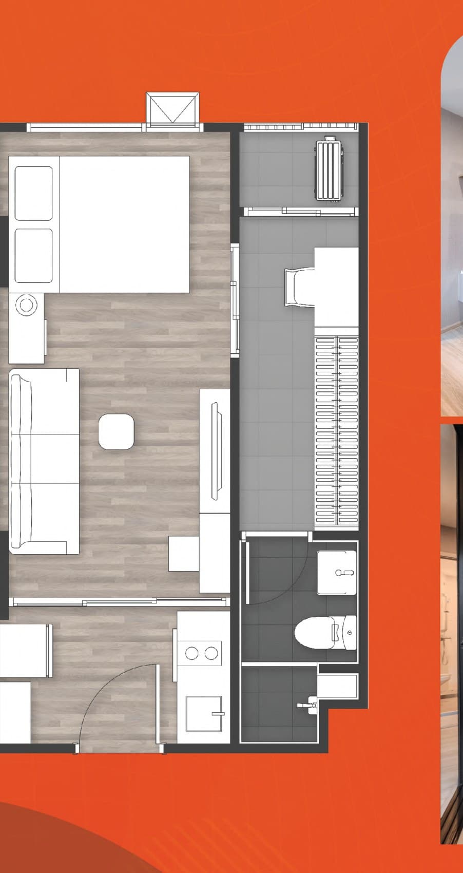 1 Bedroom Smart Closet — Illustrative unit-type layout — dimensions to be confirmed