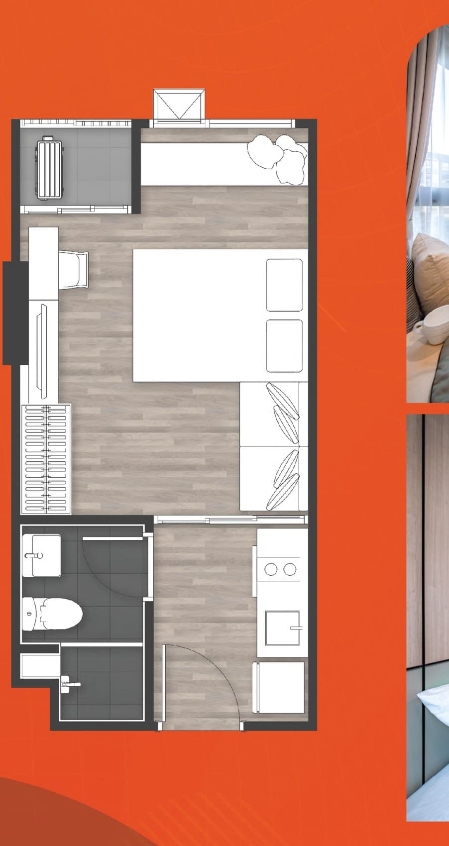 1 Bedroom — Illustrative unit-type layout — dimensions to be confirmed